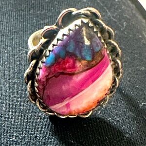 NWT Sterling Silver Purple Dhalia Adjustable Ring